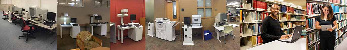 Collection of printers available at the NMSU Library