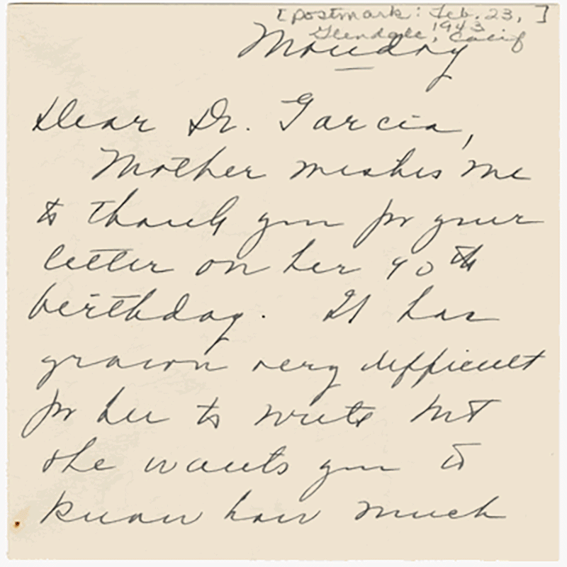 An animated gif showing handwritten text and the result of AI transcription